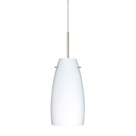 Besa Lighting Tao 10 Cord Pendant, Opal Matte, Satin Nickel Finish, 1x9W LED 1JT-151207-LED-SN